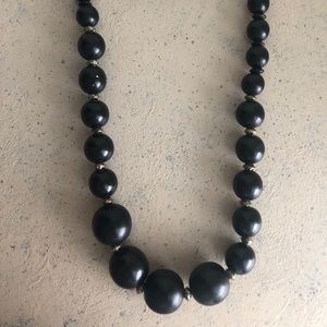 Black Large Beaded Necklace